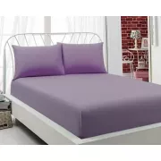 бузкове Простирадло махрове на резинці з наволочками Anisa (220х240+30 см)