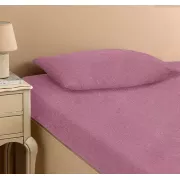 лавандове Простирадло махрове на резинці з наволочками Anisa (220х240+30 см)