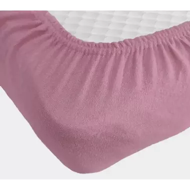 лавандовый Простынь махровая на резинке с наволочками Anisa  (220х240+30 см)