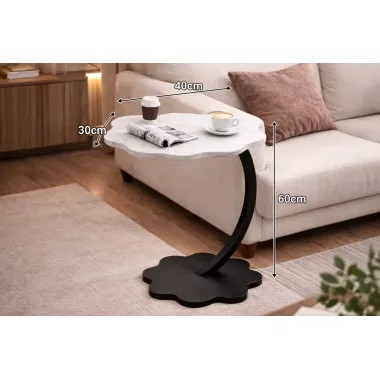 Прикроватный кофейный столик Flower 40х30х60 см Мрамор