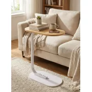 Прикроватный столик Stenson с деревянной столешницей и металлическим основанием 28×45×60 см светло-коричневый