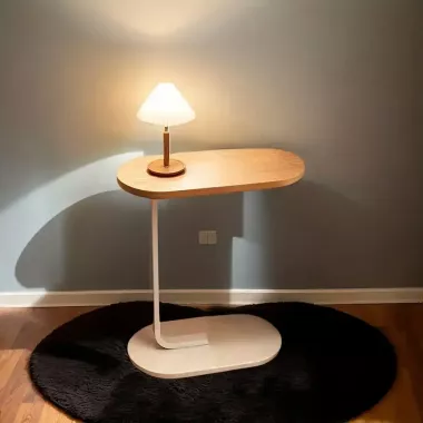 Прикроватный столик Stenson с деревянной столешницей и металлическим основанием 28×45×60 см светло-коричневый