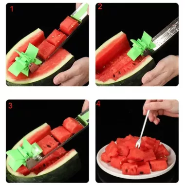 Приспособления для нарезки арбуза и дыни SUNROZ Watermelon Slicer чем-слайсер Зеленый