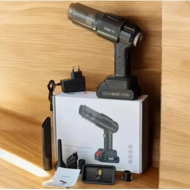 Пылесос автомобильный мощный беспроводной аккумуляторный,4 насадки, 1 АКБ