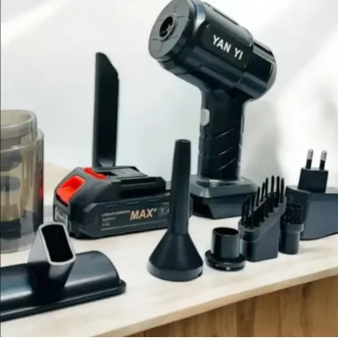 Пылесос автомобильный мощный беспроводной аккумуляторный,4 насадки, 1 АКБ