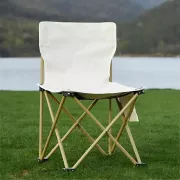 Раскладной стул туристический для кемпинга 42х41х72 см с карманом Бежевый