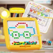 Развивающая магнитная мозаика для детей + карточки / Магнитная доска для творчества 26х26х2,5 см