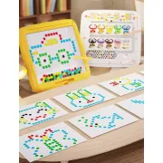 Развивающая магнитная мозаика для детей + карточки / Магнитная доска для творчества 26х26х2,5 см