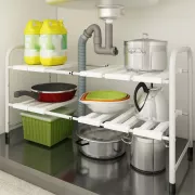 Регулируемая кухонная полка для хранения, 38-70 см, металлический шкаф, полка для хранения, нескользящая Полка для специй под раковину, полка, органайзер для кухонной посуды