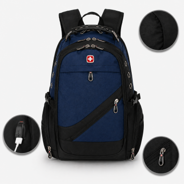 Рюкзак, швейцарский рюкзак, SwissGear 8810, туристический рюкзак, рюкзак для ноутбука Синий Рюкзак, швейцарский рюкзак, SwissGear 8810, туристический рюкзак, рюкзак для ноутбука Синий