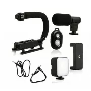 Ручка стабилизатор AY-49U для видеокамер фотоаппаратов Uобразный кронштейн для телефона с микрофоном вспышкой