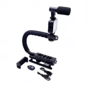 Ручка стабилизатор AY-49U для видеокамер фотоаппаратов Uобразный кронштейн для телефона с микрофоном вспышкой
