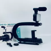 Ручка стабилизатор AY-49U для видеокамер фотоаппаратов Uобразный кронштейн для телефона с микрофоном вспышкой