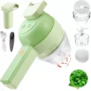 Ручной измельчитель для овощей 4в1 Food Chopper / Электрическая кухонная овощерезка / Мини блендер-слайсер