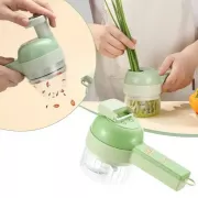 Ручной измельчитель для овощей 4в1 Food Chopper / Электрическая кухонная овощерезка / Мини блендер-слайсер