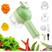Ручной измельчитель для овощей 4в1 Food Chopper / Электрическая кухонная овощерезка / Мини блендер-слайсер