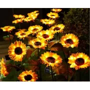 Садовый светильник на солнечной батарее Подсолнечник, 75 см, Теплый белый / Газонный светодиодный фонарь