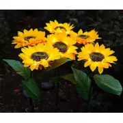 Садовый светильник на солнечной батарее Подсолнечник, 75 см, Теплый белый / Газонный светодиодный фонарь