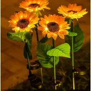 Садовый светильник на солнечной батарее Подсолнечник, 75 см, Теплый белый / Газонный светодиодный фонарь
