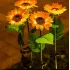 Садовый светильник на солнечной батарее Подсолнечник, 75 см, Теплый белый / Газонный светодиодный фонарь