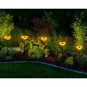 Садовый светильник на солнечной батарее Подсолнечник, 75 см, Теплый белый / Газонный светодиодный фонарь