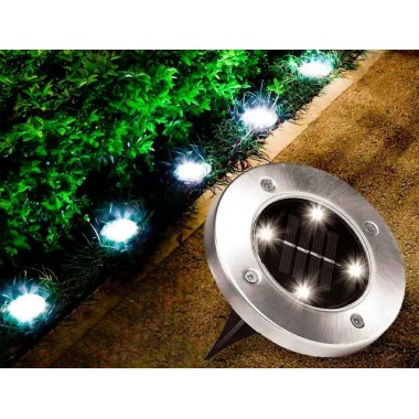 Садовый уличный светодиодный фонарь-подсветка на солнечной батарее Solar Pathway Lights 4шт 12см