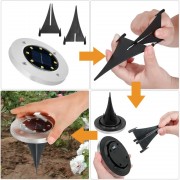 Садовый уличный светодиодный фонарь-подсветка на солнечной батарее Solar Pathway Lights 4шт 12см