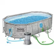 Семейный овальный каркасный бассейн Bestway 56716 549х274х122 см с фильтром и лестницей на 13420 л