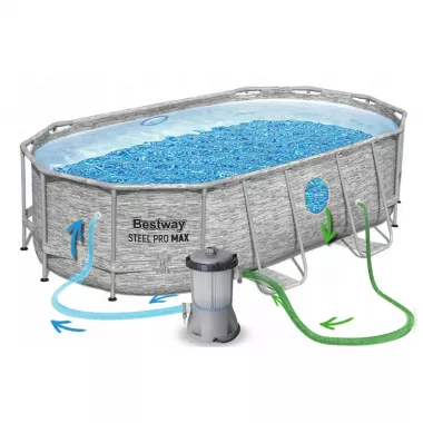Семейный овальный каркасный бассейн Bestway 56716 549х274х122 см с фильтром и лестницей на 13420 л