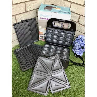 Вафельница-сендвичница 4в1 Domotec SI-234B 1200w