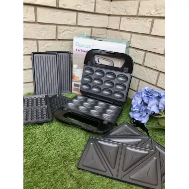 Вафельница-сендвичница 4в1 Domotec SI-234B 1200w