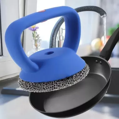 Щетка металлическая для мытья посуды, сковородок CLEANING BRUSH AND-3 с ручкой Щетка металлическая для мытья посуды, сковородок CLEANING BRUSH AND-3 с ручкой