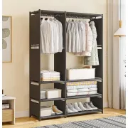 Шкаф-стеллаж для обуви с полками 170 см / Текстильный шкаф / Стеллаж для одежды