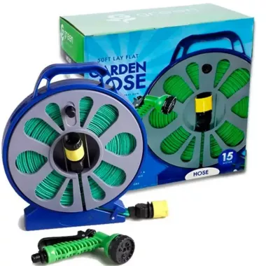 Шланг 15-метровый поливочный с катушкой и распылителем BB-4302 | Поливочный набор