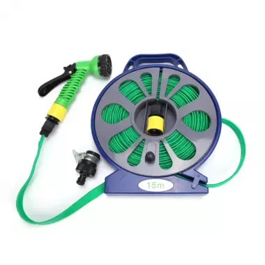 Шланг 15-метровый поливочный с катушкой и распылителем BB-4302 | Поливочный набор