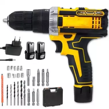 Шуруповерт 12V, 2AH с набором инструментов. Аккумуляторный шуруповерт