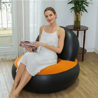 Складной надувной диван / Бескаркасный пуфик/ Портативное складное кресло для дома, дачи, туризма и отдыха