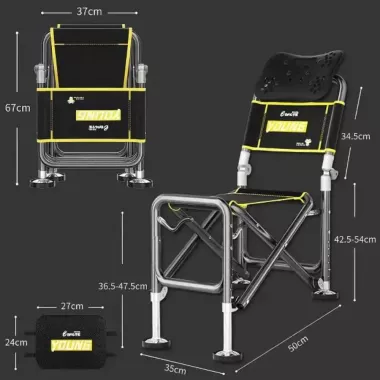 Складной телескопический стул до 150 кг, ven-1252 / Стул для рыбака / Складное кресло