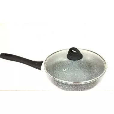 Сковорода алюминиевая Benson BN-493 с крышкой 28см мраморное покрытие Сковорода алюминиевая Benson BN-493 с крышкой 28см мраморное покрытие