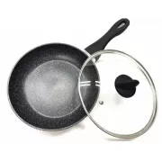 Сковорідка з кришкою 24см Benson BN-491 з мармуровим покриттям