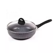 Сковорідка з кришкою 24см Benson BN-491 з мармуровим покриттям