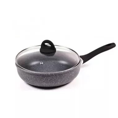 Сковорода с крышкой 24см Benson BN-491 с мраморным покрытием Сковорода с крышкой 24см Benson BN-491 с мраморным покрытием