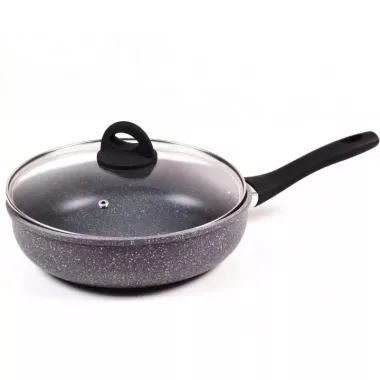 Сковорода с крышкой Benson BN-492 26см, с мраморным покрытием