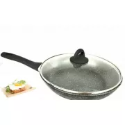 Сковорідка з кришкою Benson BN-492 26см, з мармуровим покриттям