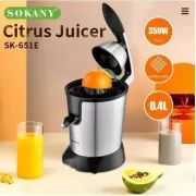 Соковитискач для цитрусових Sokany з нержавіючої сталі 400 мл 350 Вт JE-651E сріблясто-чорна