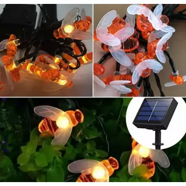 Солнечная гирлянда Пчелки 30 ламп 4,5 м, теплый-белый