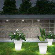 Солнечный цветочный горшок со LED подсветкой / Пластиковое светящееся кашпо для растений с солнечной панелью