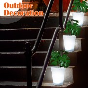 Солнечный цветочный горшок со LED подсветкой / Пластиковое светящееся кашпо для растений с солнечной панелью