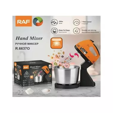 Стационарный миксер для кухни с металлической чашей RAF R6637 2 л 250W