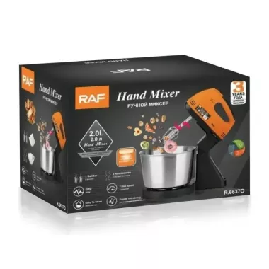 Стационарный миксер для кухни с металлической чашей RAF R6637 2 л 250W